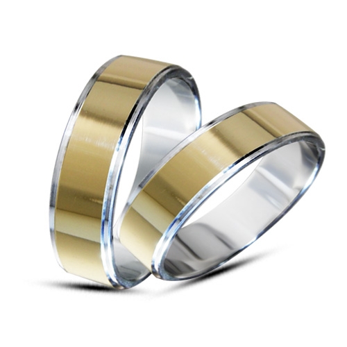  Obrączka srebrno-złota  s-z1p