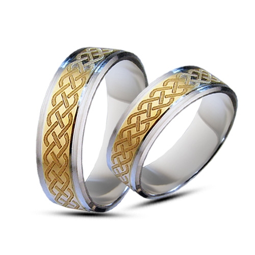 Obrączka srebrno-złota  s-z11c