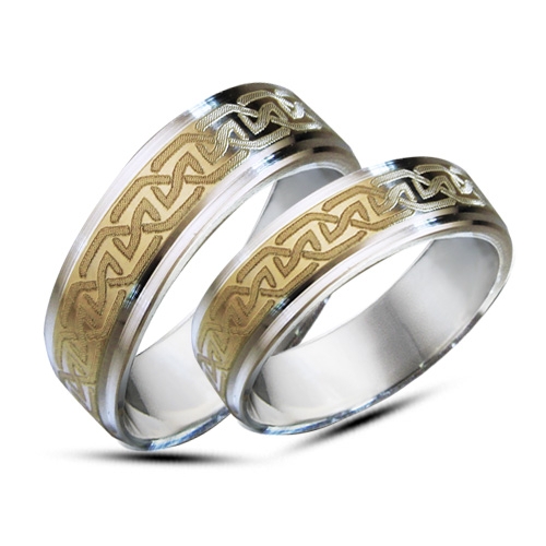 Obrączka srebrno-złota  s-z13w