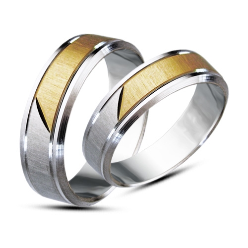 Obrączka srebrno-złota  s-z14s