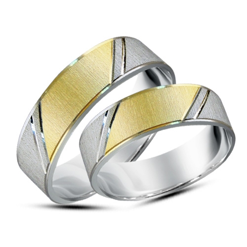 Obrączka srebrno-złota  s-z15s