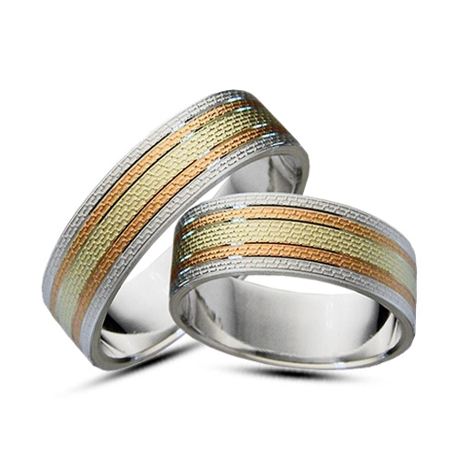 Obrączka srebrno-złota  s-z24k