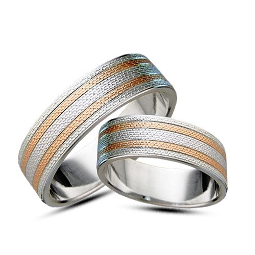 Obrączka srebrno-złota  s-z25k