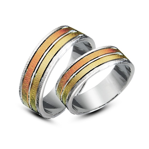 Obrączka srebrno-złota  s-z26k