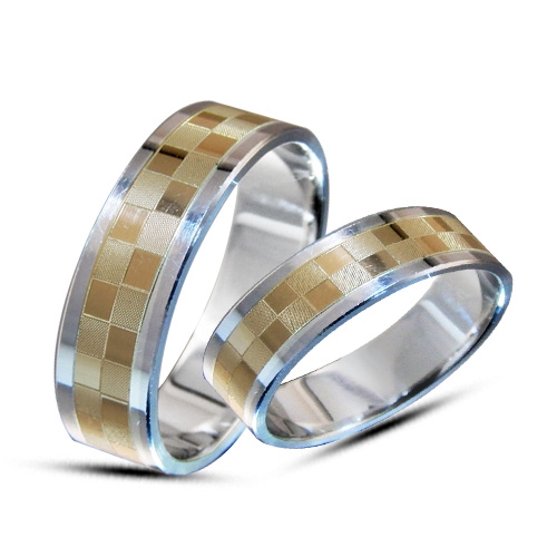 Obrączka srebrno-złota  s-z35m