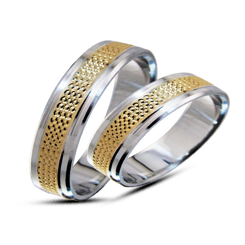 Obrączka srebrno-złota s-z37kr