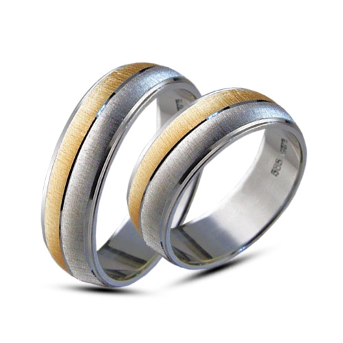  Obrączka srebrno-złota s-z5b