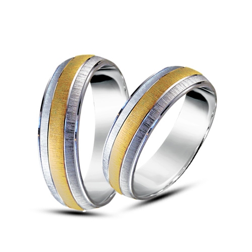  Obrączka srebrno-złota  s-z6b